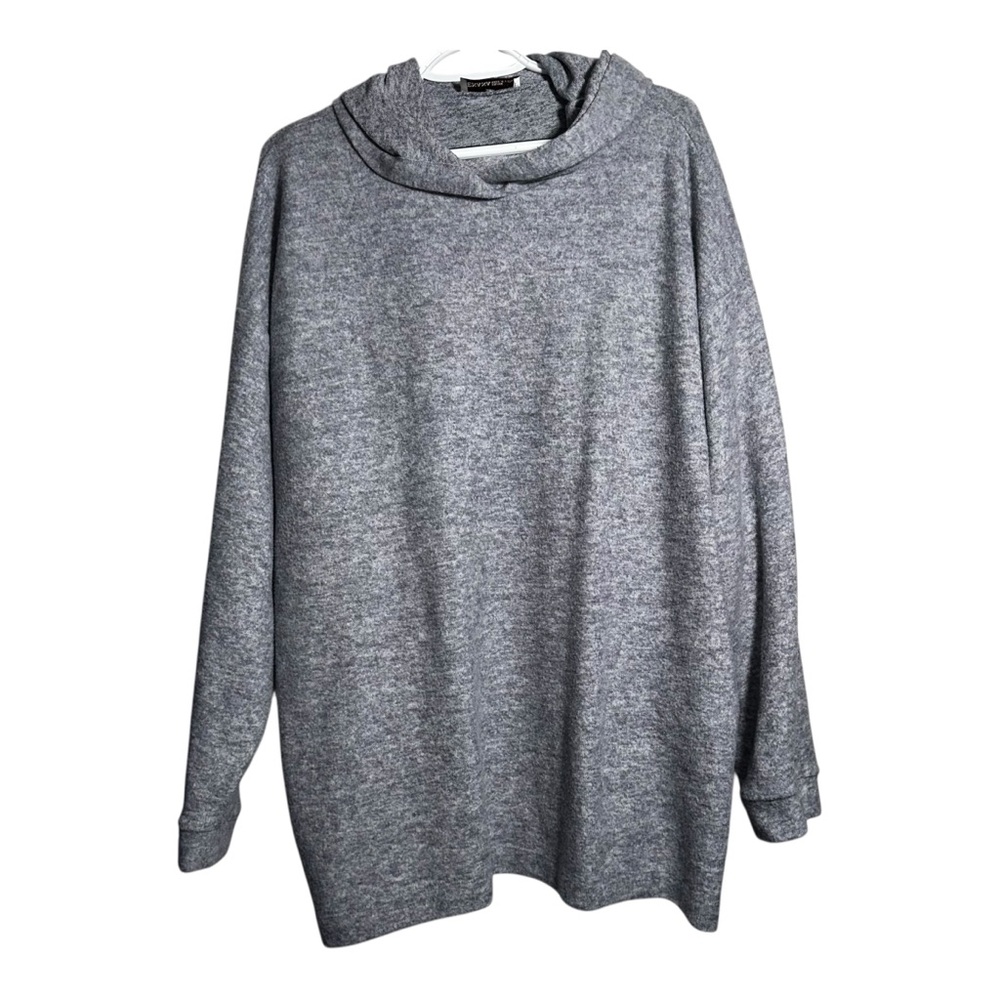 ZENANA Fuzzy Hoodie in Gray 2X/3X